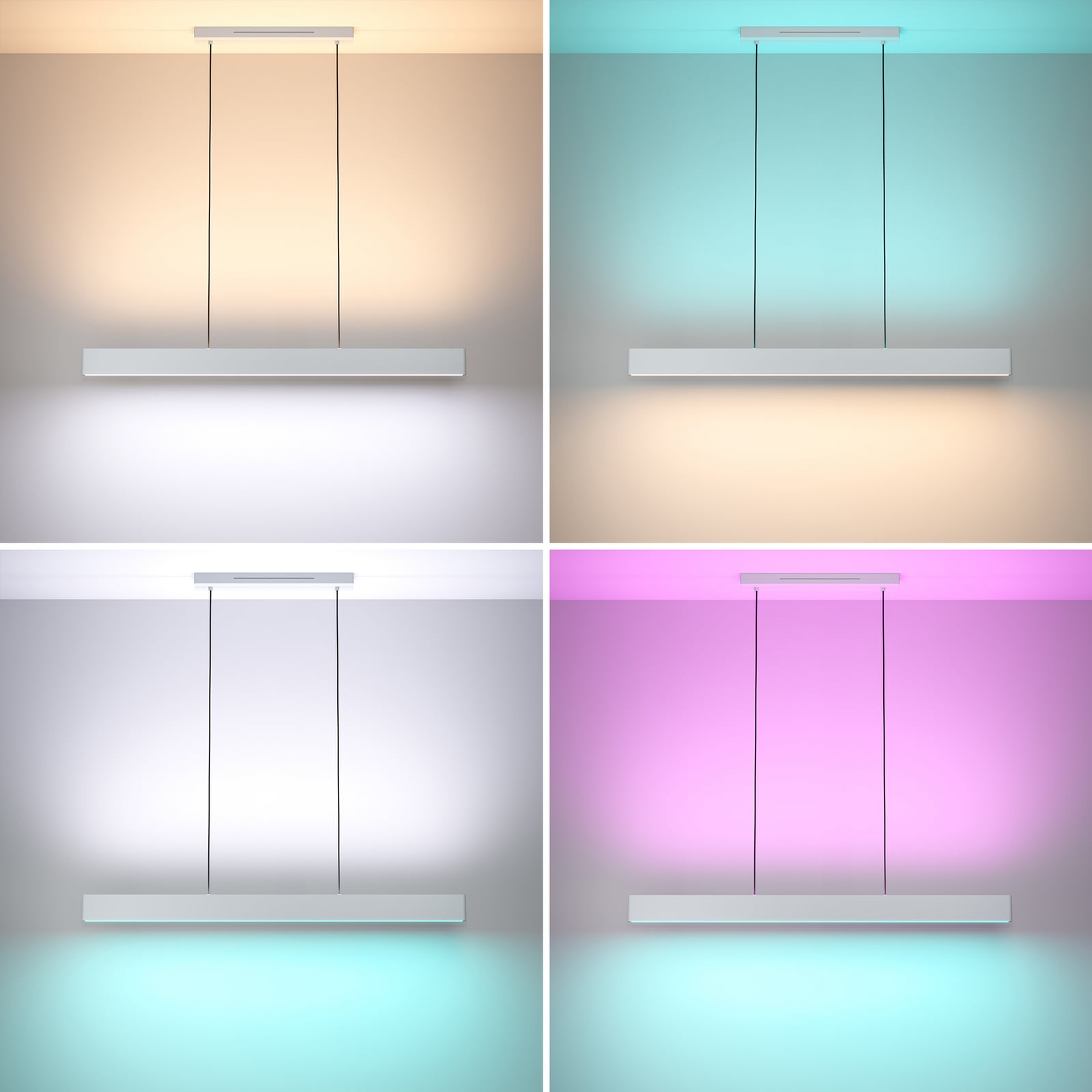 Nærbilde av LED pendellampe Andreas-Z stål svart CCT RGB Zigbee