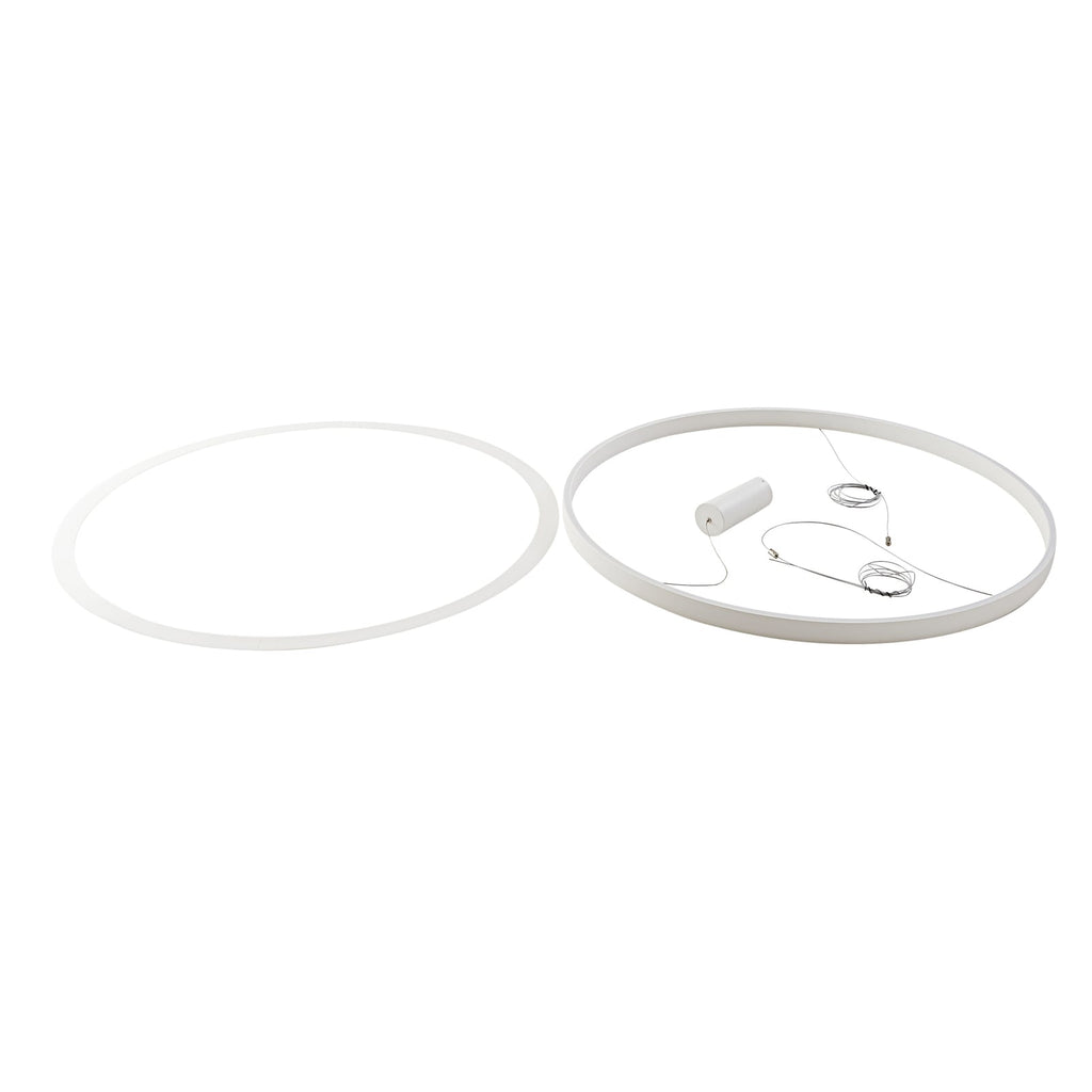 LED pendellampe Answin metall sand Ø96 cm varmhvit i bruk