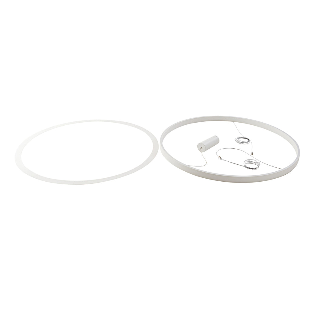 LED pendellampe Answin metall sand Ø96 cm varmhvit i bruk
