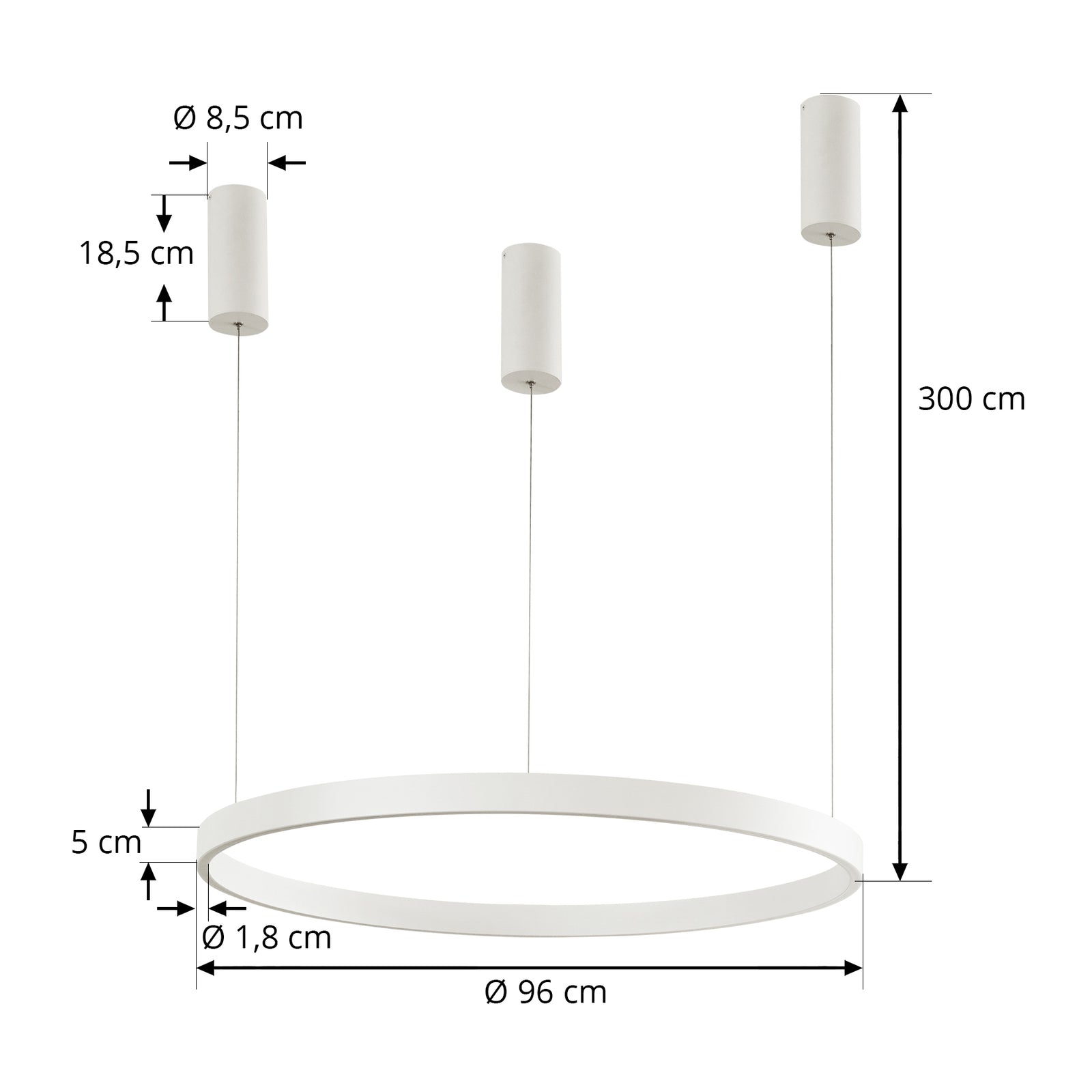 LED pendellampe Answin metall sand Ø96 cm varmhvit montert i rom