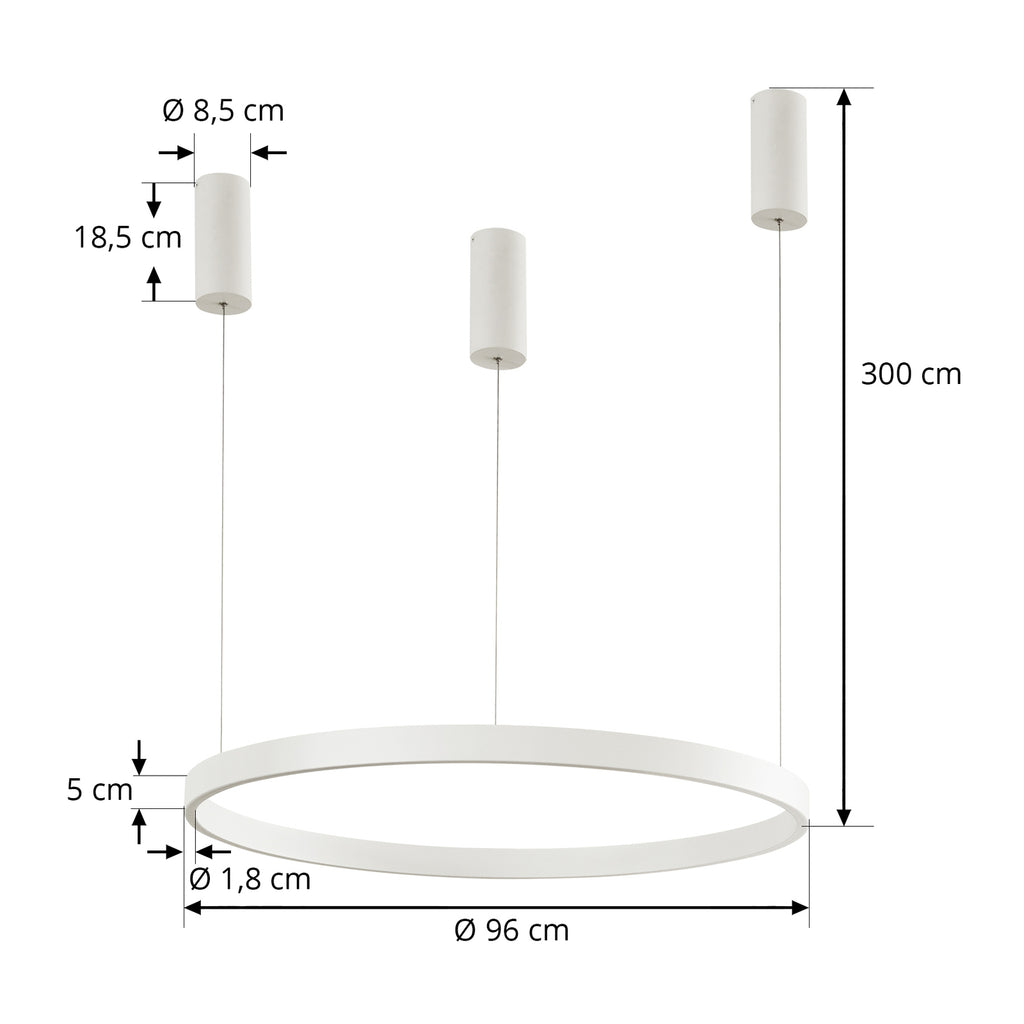 LED pendellampe Answin metall sand Ø96 cm varmhvit montert i rom