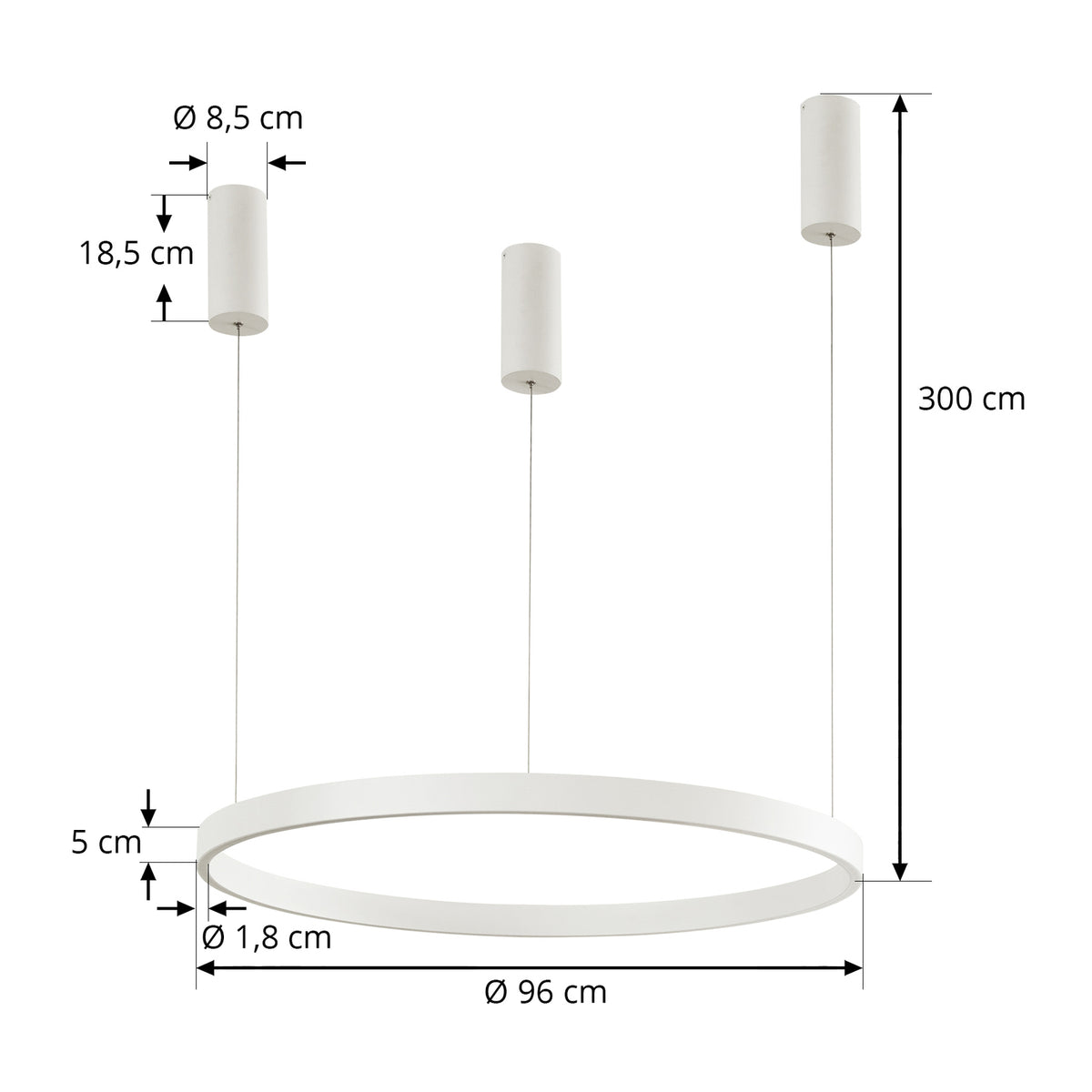 LED pendellampe Answin metall sand Ø96 cm varmhvit montert i rom