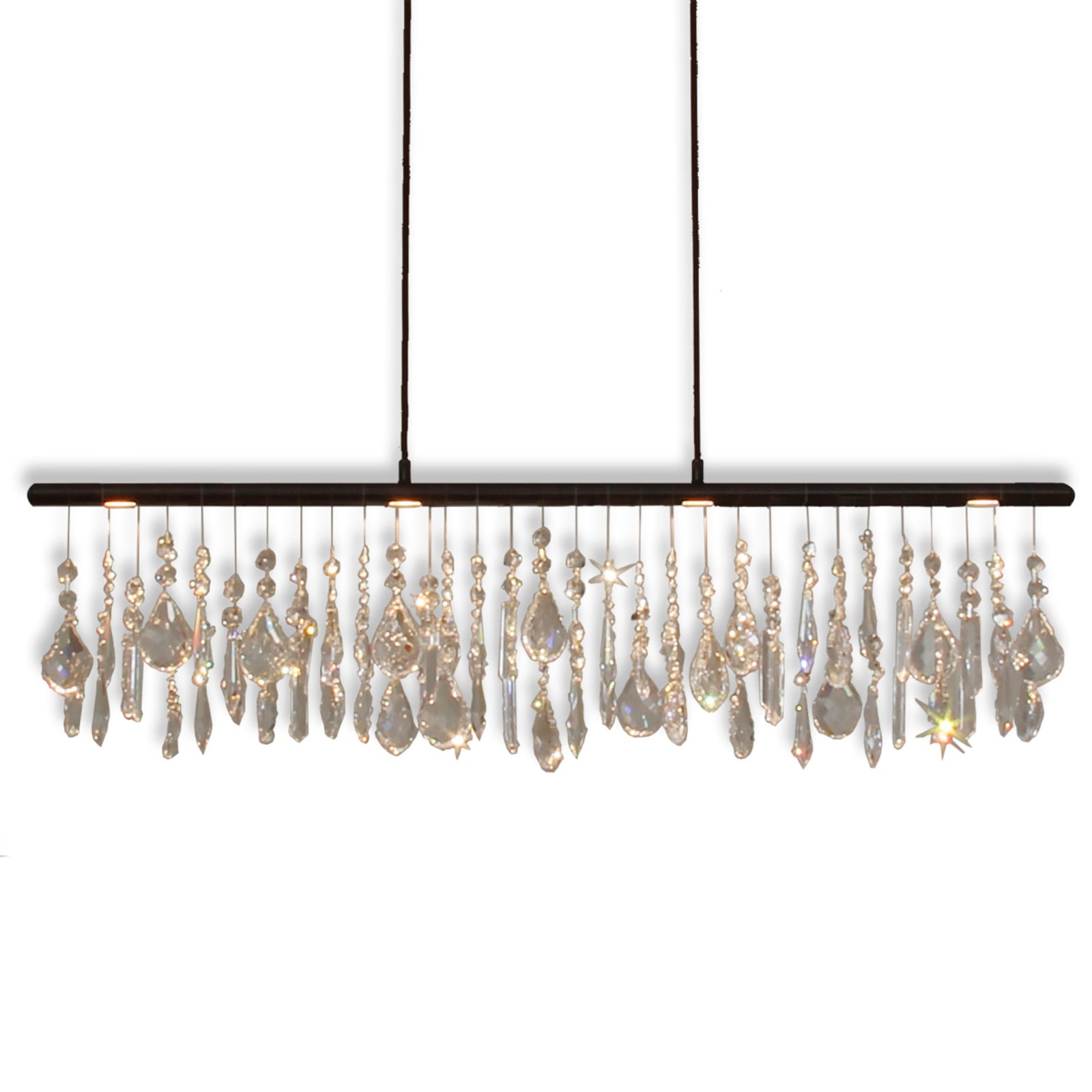 LED pendellampe Anteo krystall dimbar 95 cm forfra