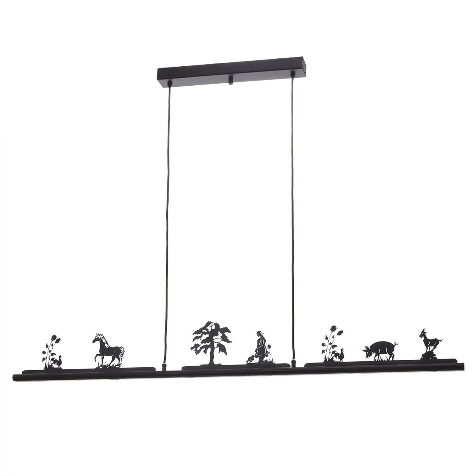 LED pendellampe Anteo rustikk jern 125 cm detalj av jernmateriale