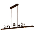 LED pendellampe Anteo rustikk jern 125 cm fra front