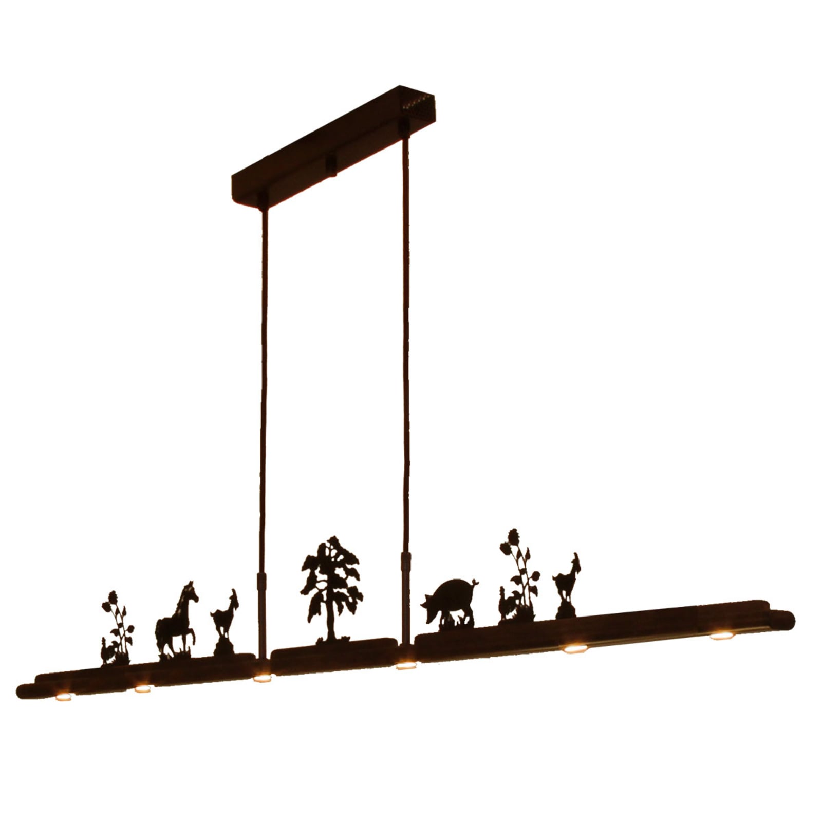 LED pendellampe Anteo rustikk jern 125 cm fra front