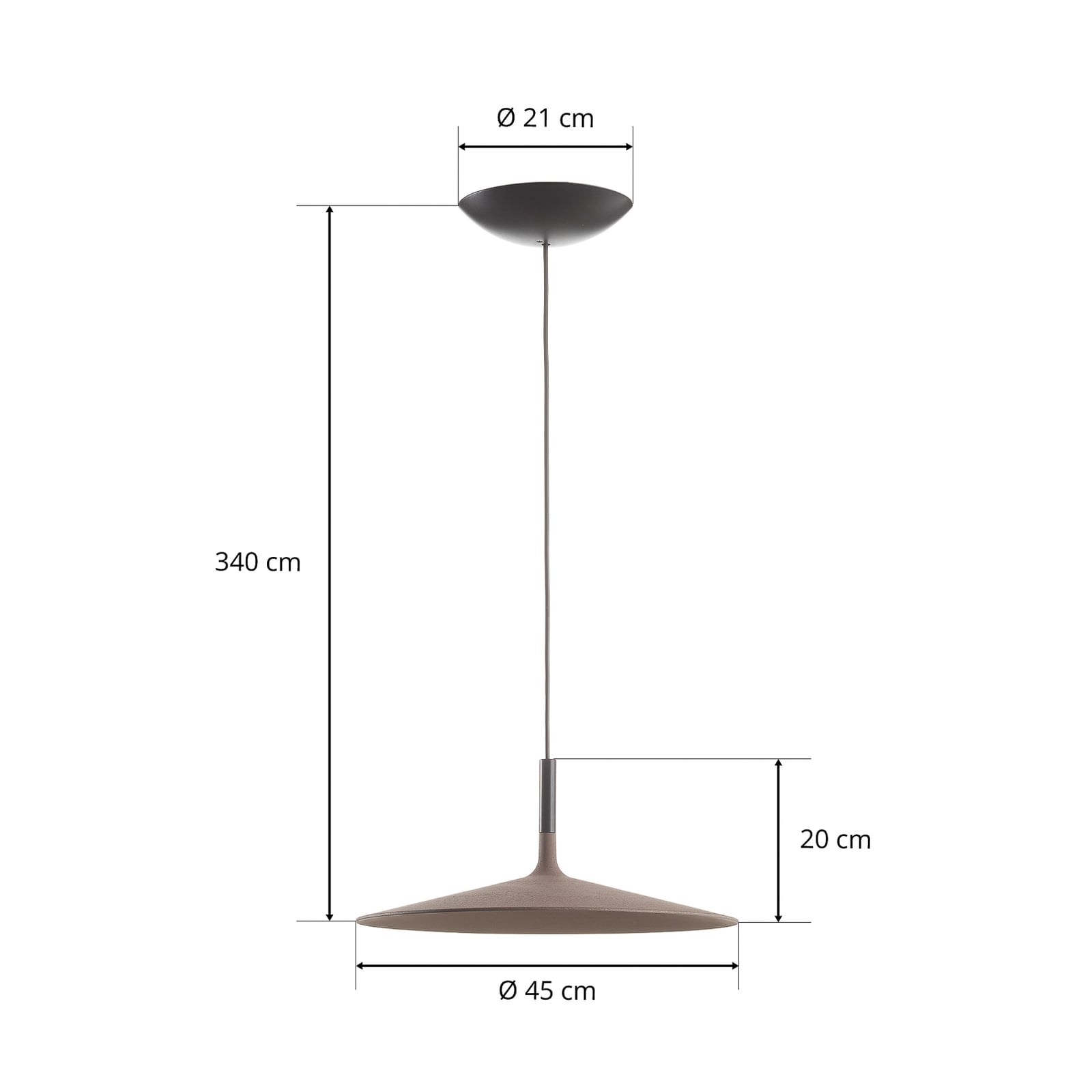 LED pendellampe Aplomb Large betong dimbar Ø45 cm design av Paolo Lucidi & Luca Pevere