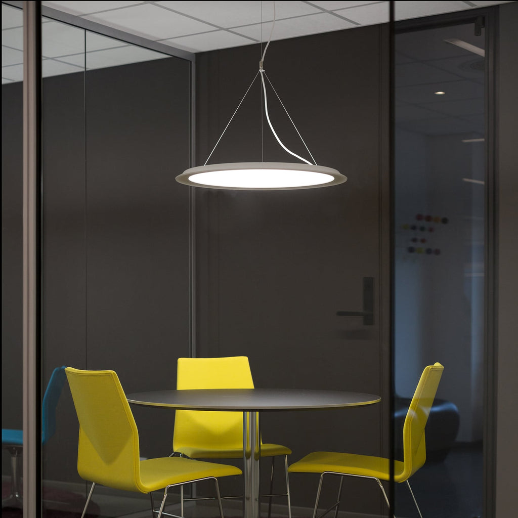 LED pendellampe Appareo rund dimbar DALI detalj av akryldiffusor
