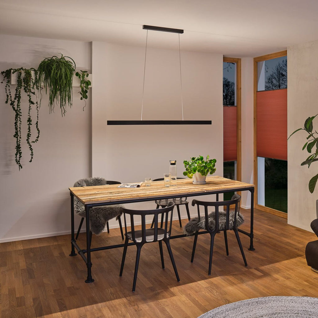 Nærbilde av LED pendellampe Aptare dimbar ZigBee svart 180 cm