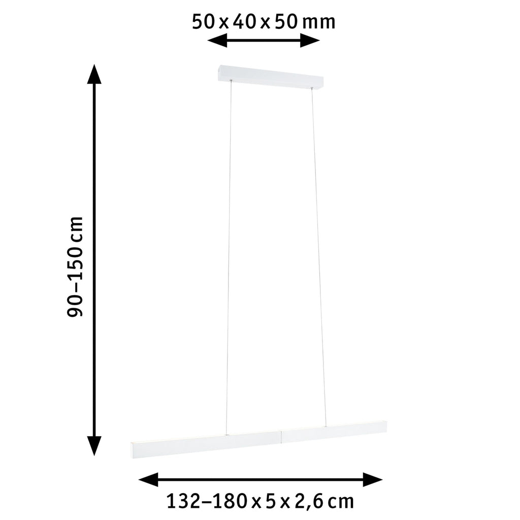 LED-pendellampe Aptare ZigBee dimbar hvit 180 cm app-styring