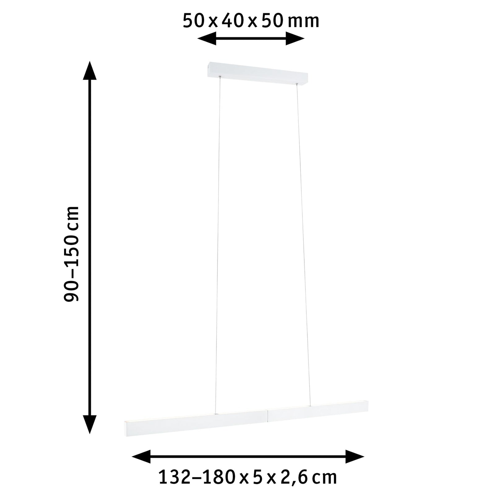 LED-pendellampe Aptare ZigBee dimbar hvit 180 cm app-styring
