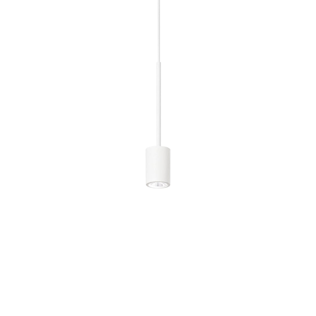 LED pendellampe Archimede Cilindro hvit metall Ø9 cm forfra
