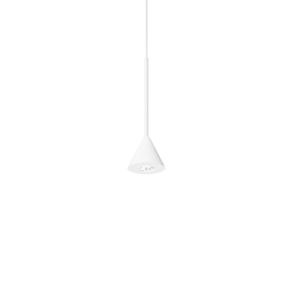 LED pendellampe Archimede Cono hvit metall forfra