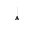 LED pendellampe Archimede Cono svart metall forfra