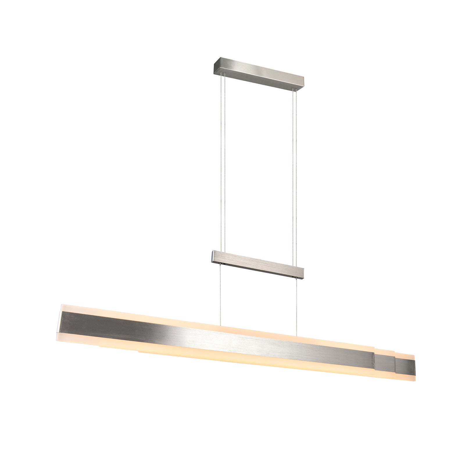 Detalj av LED pendellampe Arcola nikkel 152 cm CCT dimbar