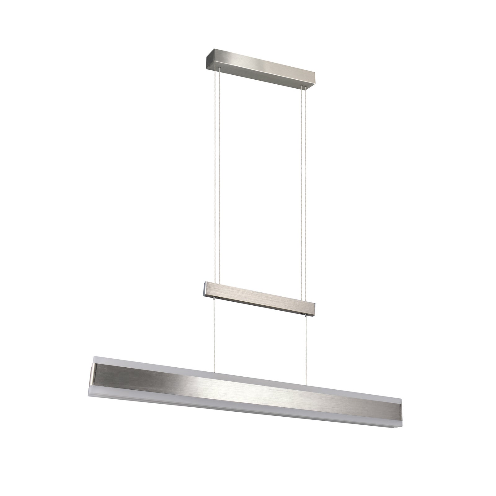 Montert LED pendellampe Arcola nikkel 152 cm CCT dimbar i rom