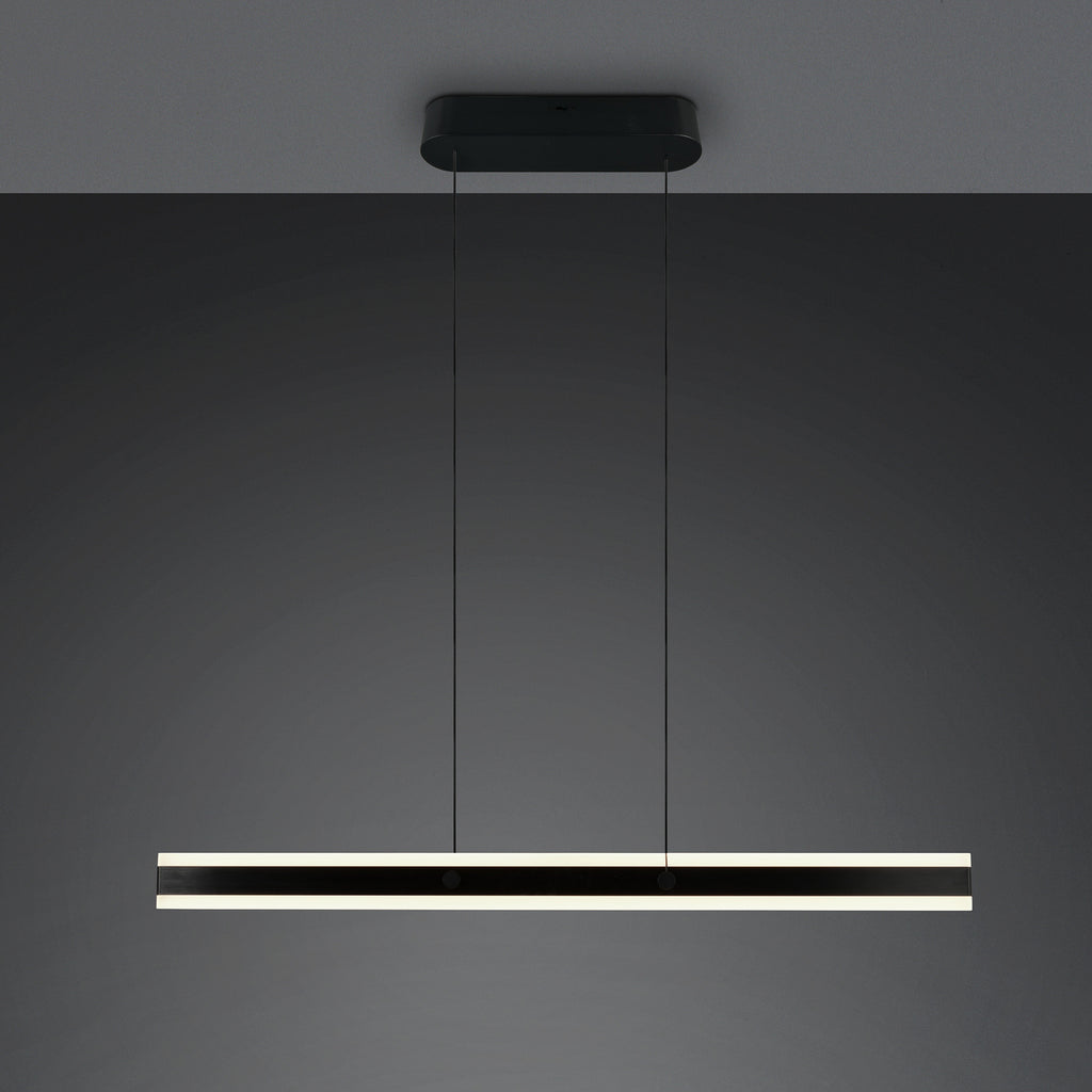 Montert LED pendellampe Arcola svart 115 cm CCT dimbar 2-lys i rom