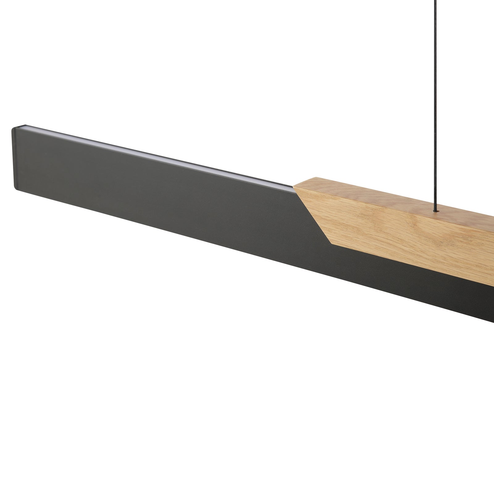 LED pendellampe Arcus dimbar svart/brun metall/tre detalj