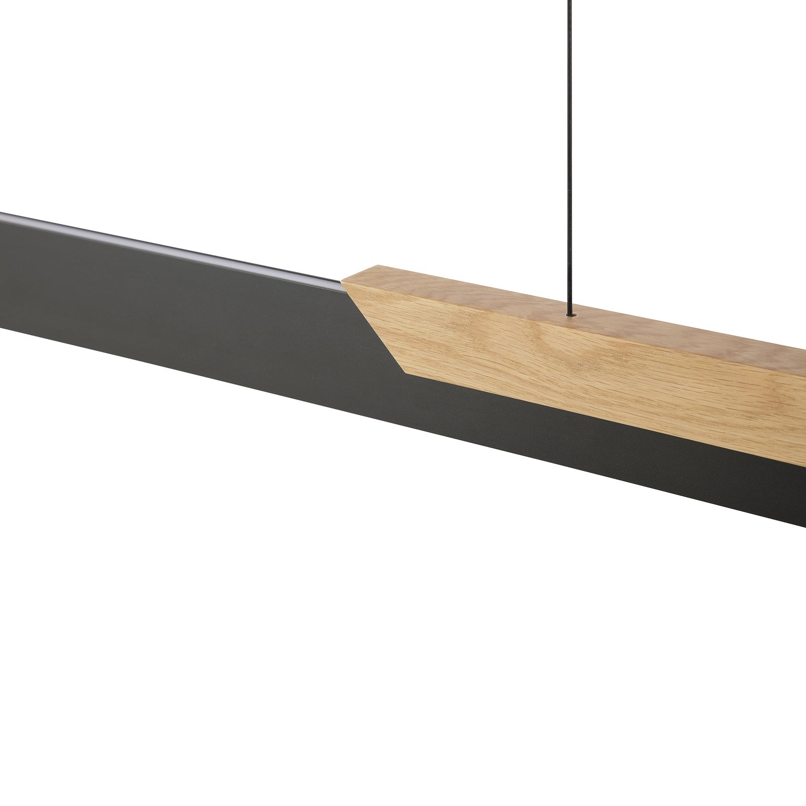 LED pendellampe Arcus dimbar svart/brun metall/tre montert