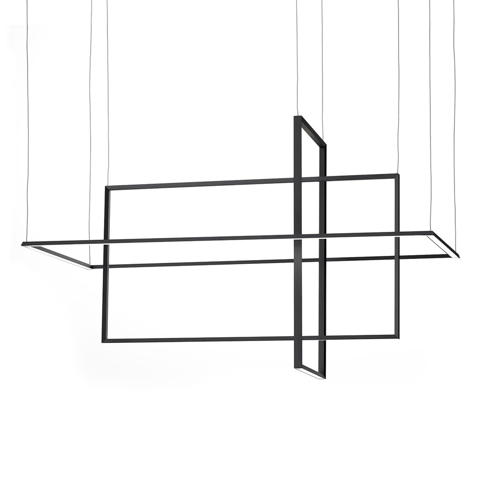 LED pendellampe Area geometrisk svart metall 100 cm forfra
