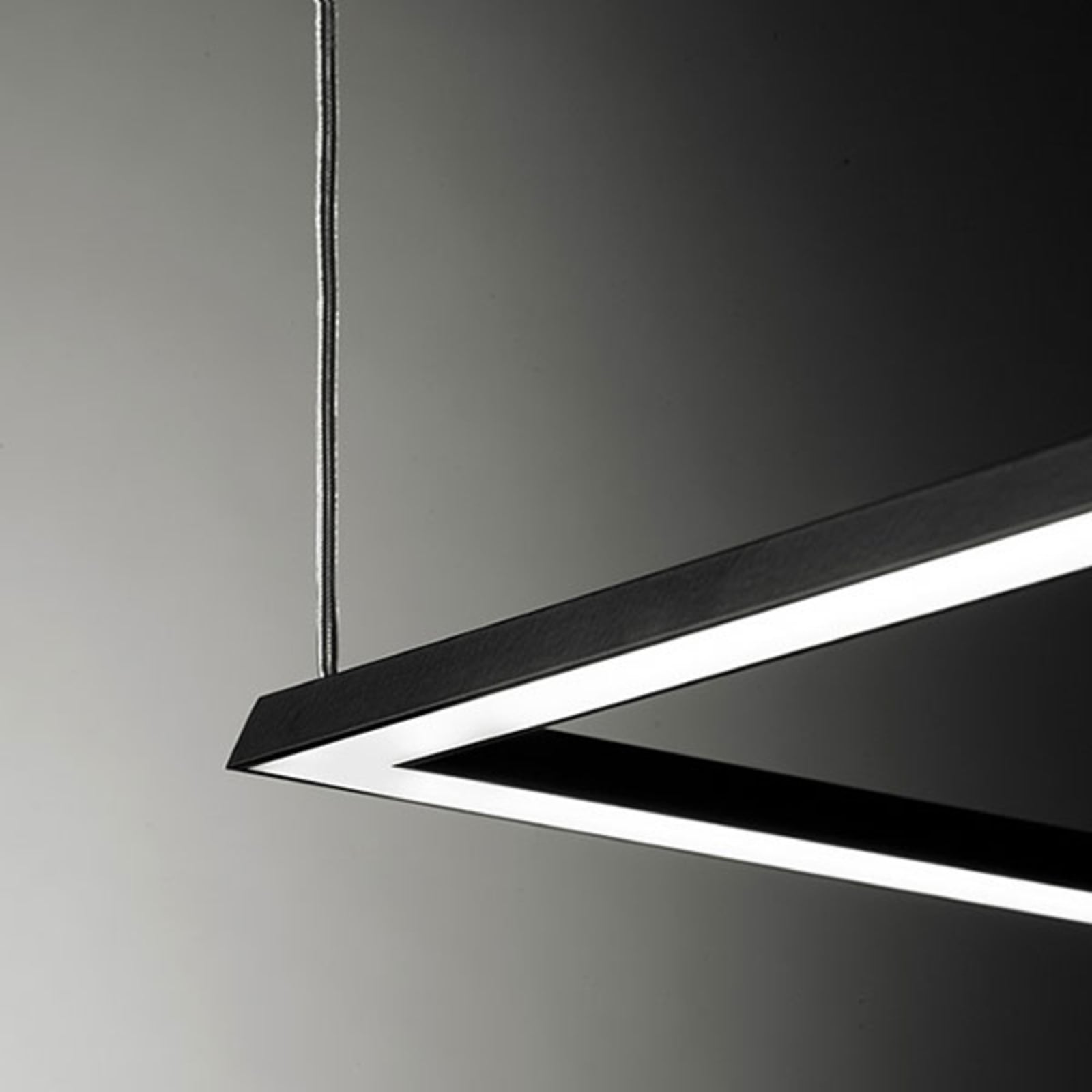 Montert LED pendellampe Area geometrisk svart metall 100 cm i rom