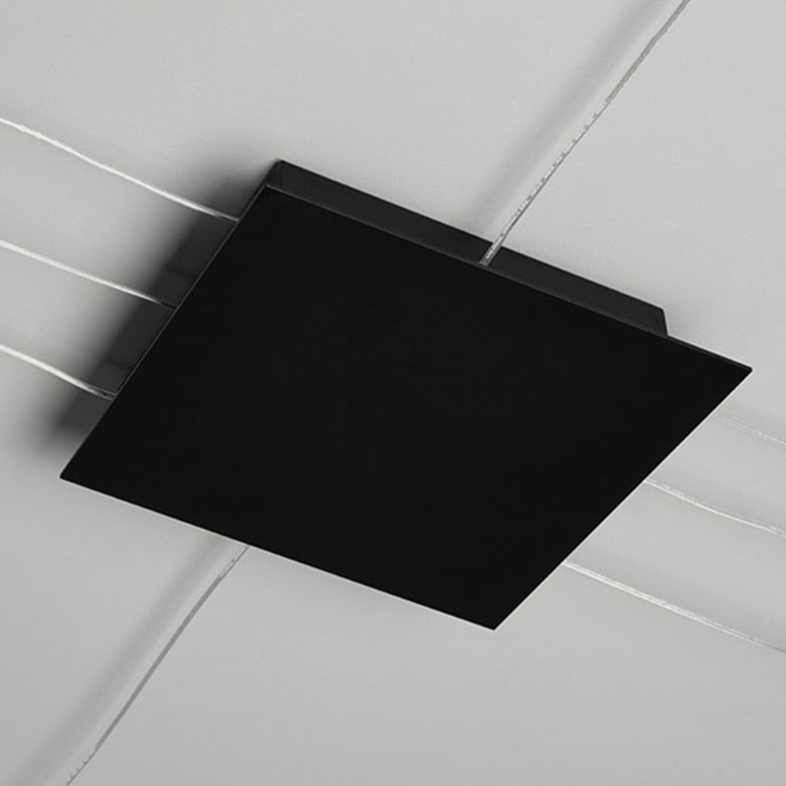 Nærbilde av LED pendellampe Area geometrisk svart metall 100 cm oppheng