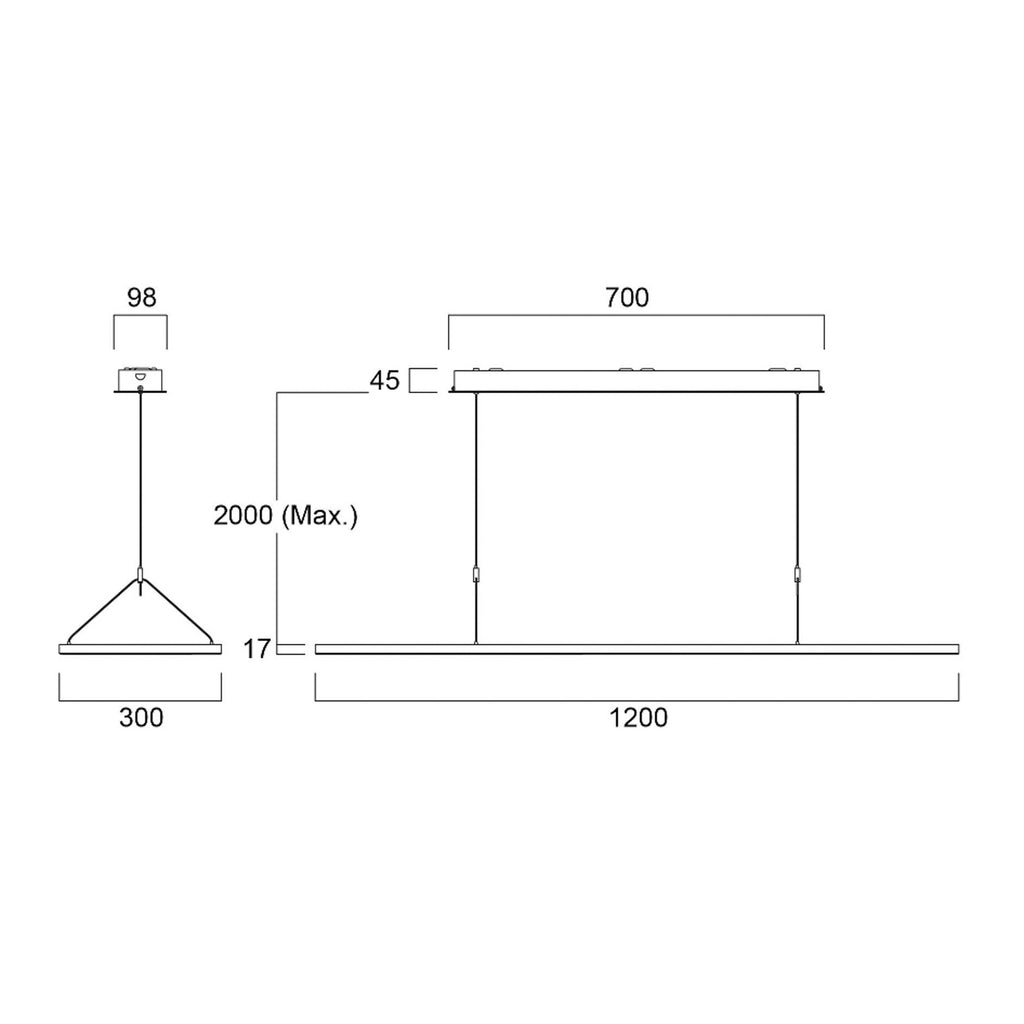 LED pendellampe Areum 120x30 cm 4000K DALI dimbar hvit nærbilde
