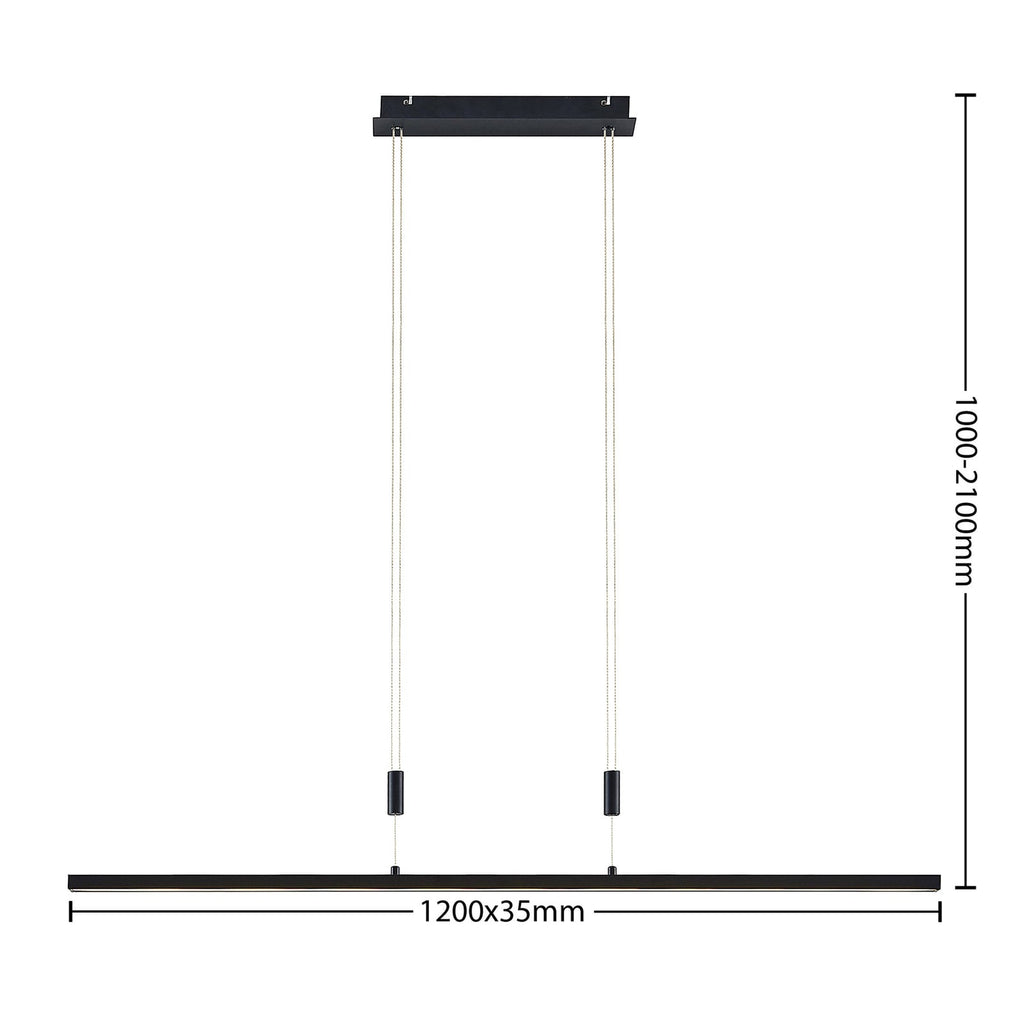 LED pendellampe Arneja svart 120 cm dimbar CCT nærbilde av jojo-mekanisme