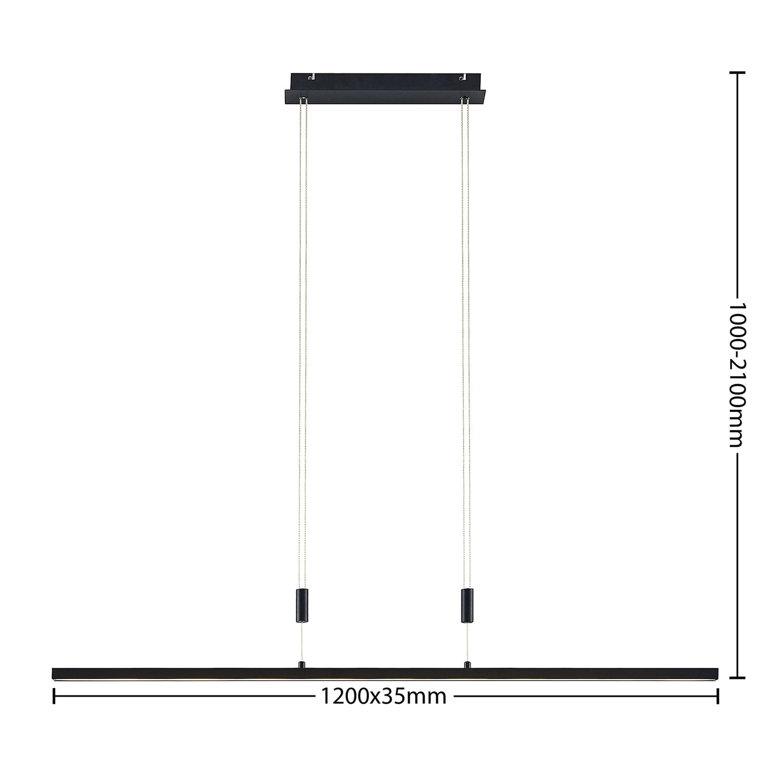 LED pendellampe Arneja svart 120 cm dimbar CCT nærbilde av jojo-mekanisme