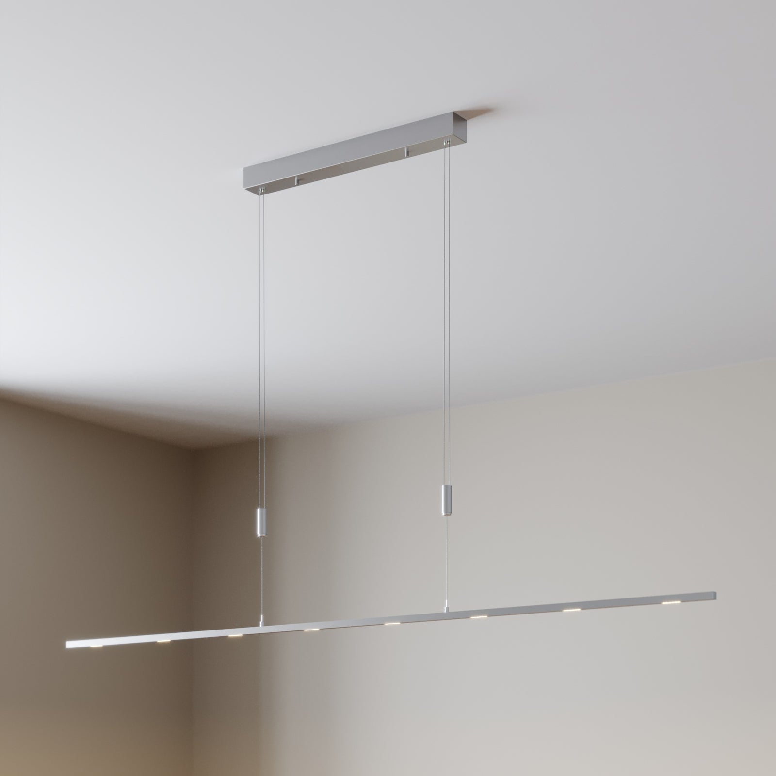 LED pendellampe Arnik dimbar matt nikkel forfra