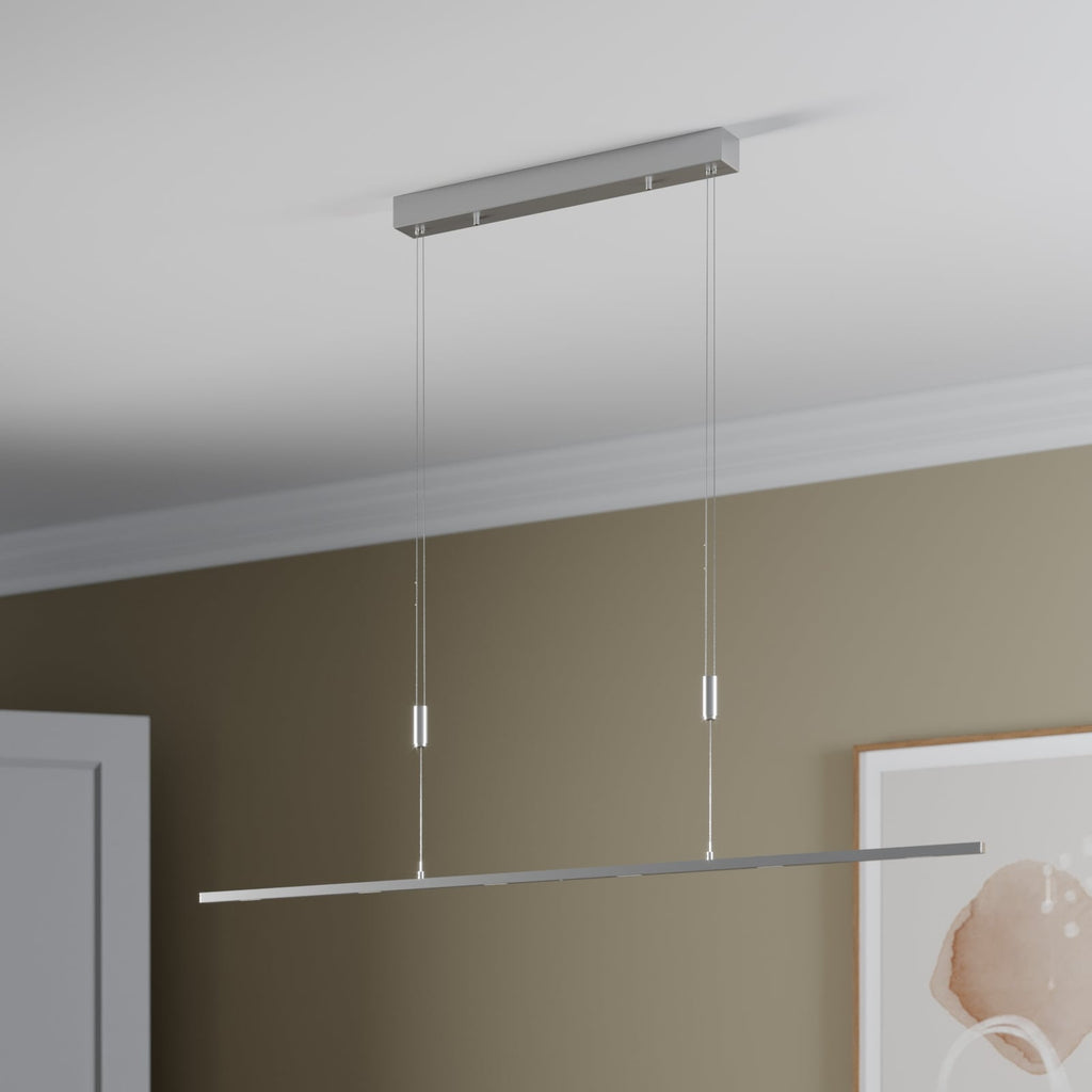 LED pendellampe Arnik dimbar matt nikkel 140 cm 30W detalj av dimmer