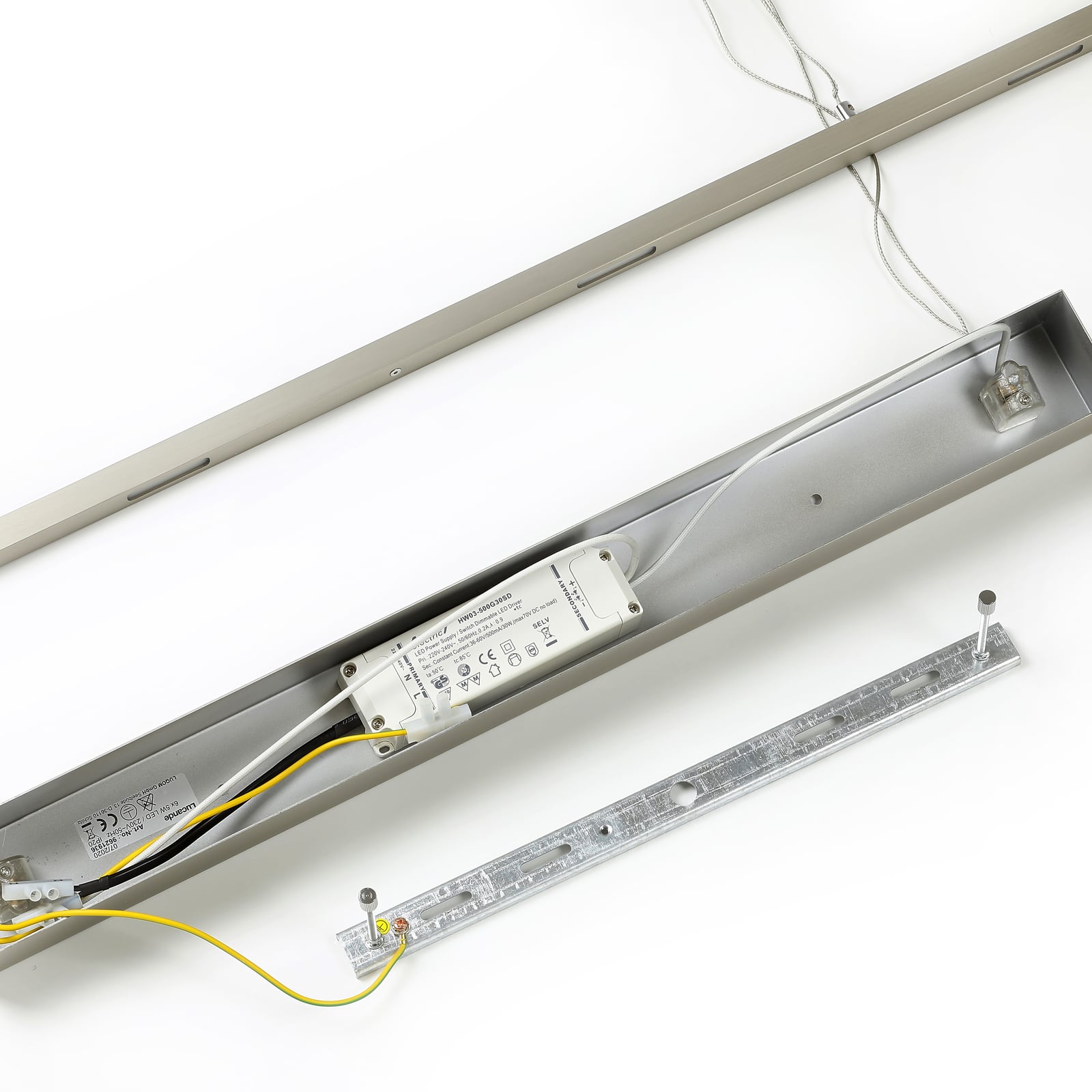 LED pendellampe Arnik dimbar matt nikkel 140 cm 30W lysfordeling