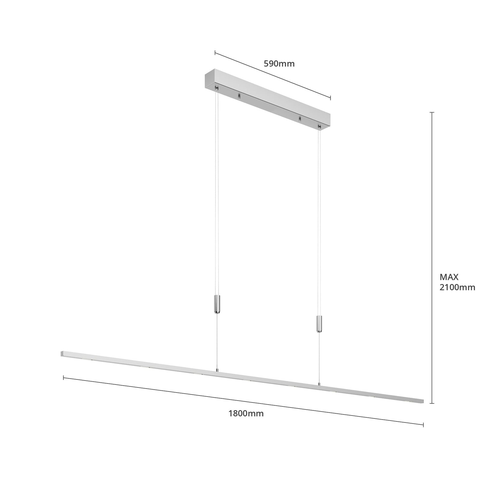LED pendellampe Arnik dimbar matt nikkel metallfinish