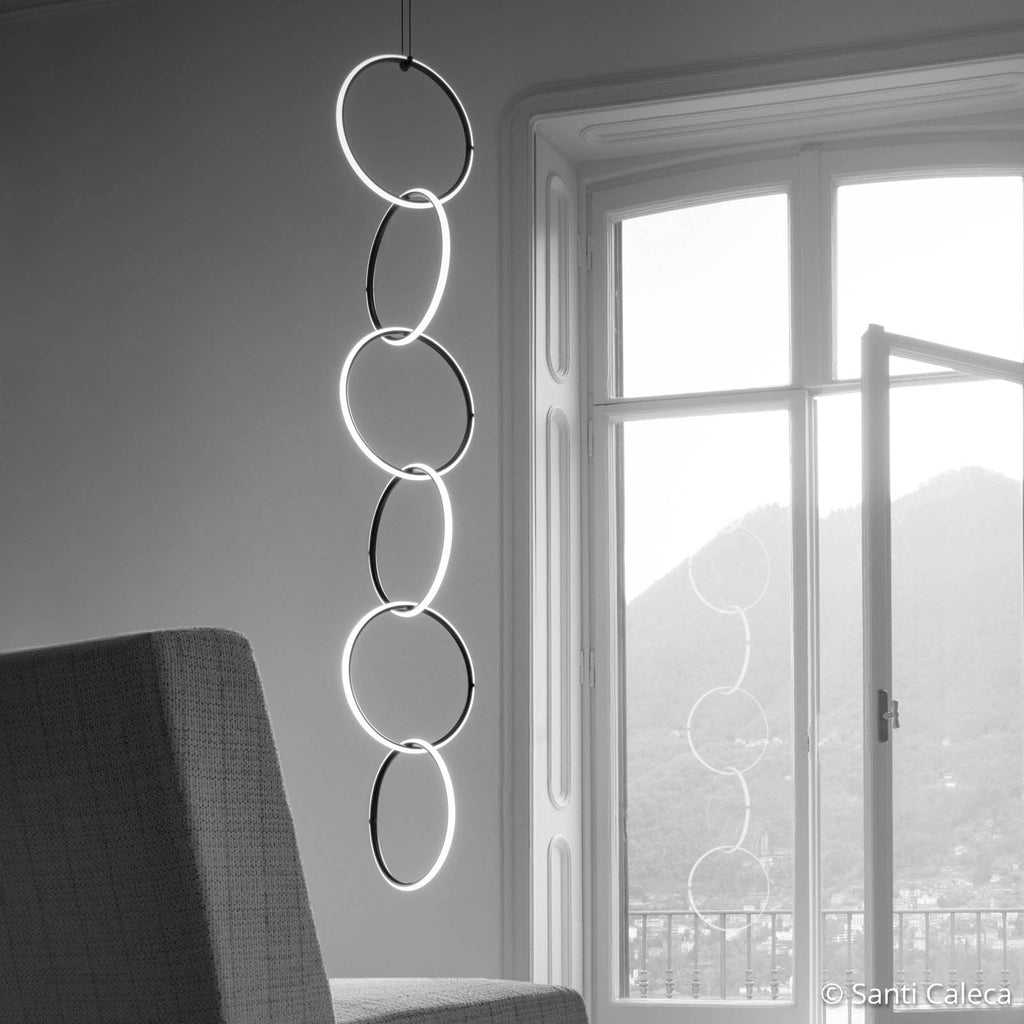 LED pendellampe Arrangements 2 aluminium dimbar 50W - FLOS montert i rom