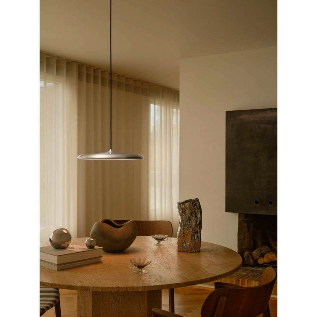 Nærbilde LED pendellampe Artist dimbar rustfritt stål Ø40 cm