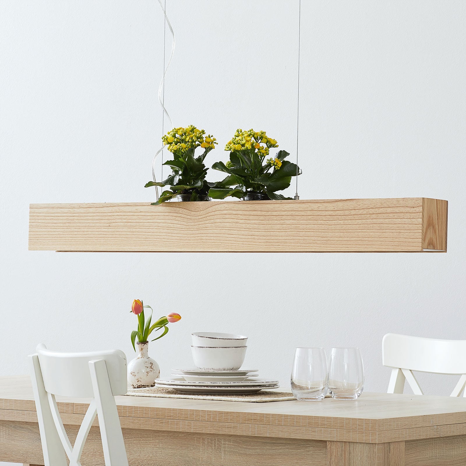 LED pendellampe Ash lyst tre rektangulær 115 cm bakside