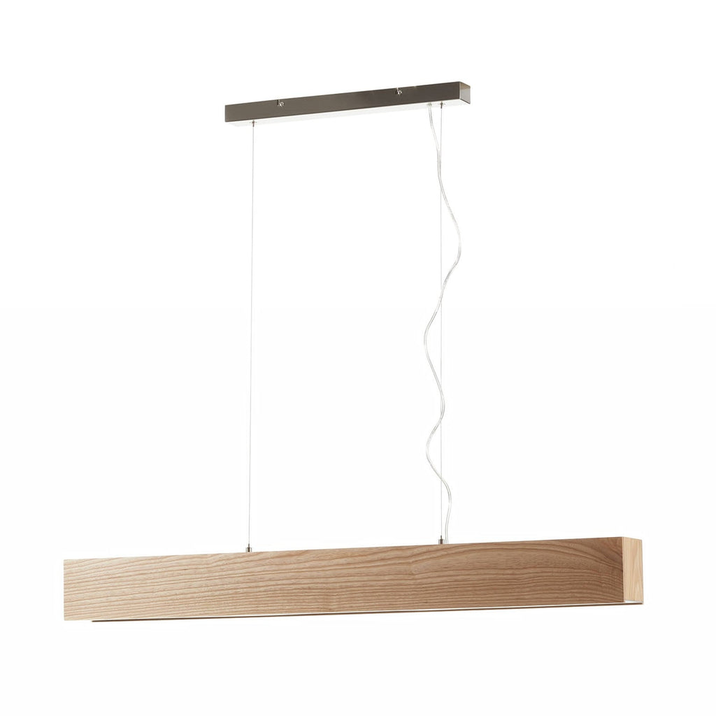 LED pendellampe Ash lyst tre rektangulær 115 cm detalj av treverk