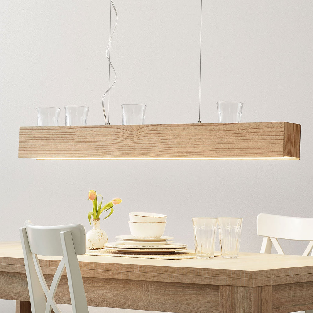 LED pendellampe Ash lyst tre rektangulær 115 cm oppheng og ledning