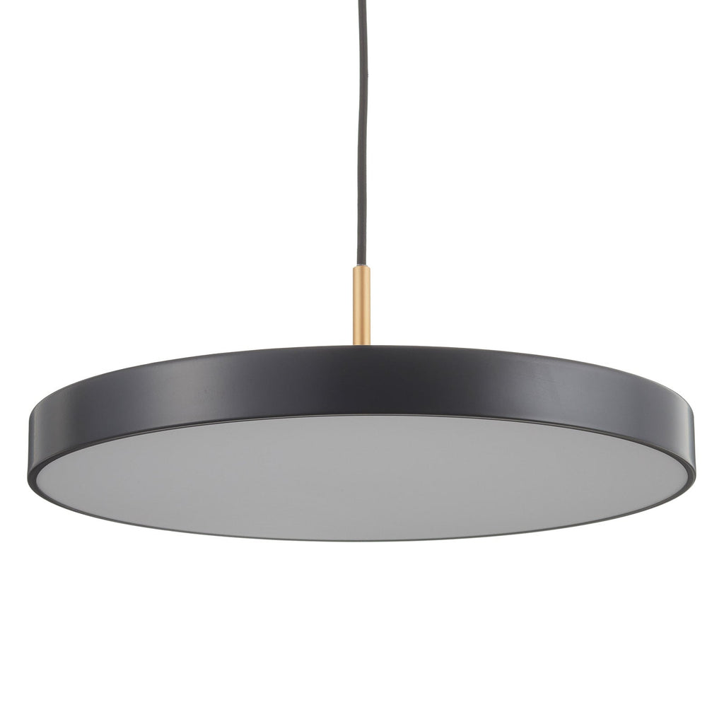 LED pendellampe Asteria dimbar antrasitt/messing Ø43 cm montert