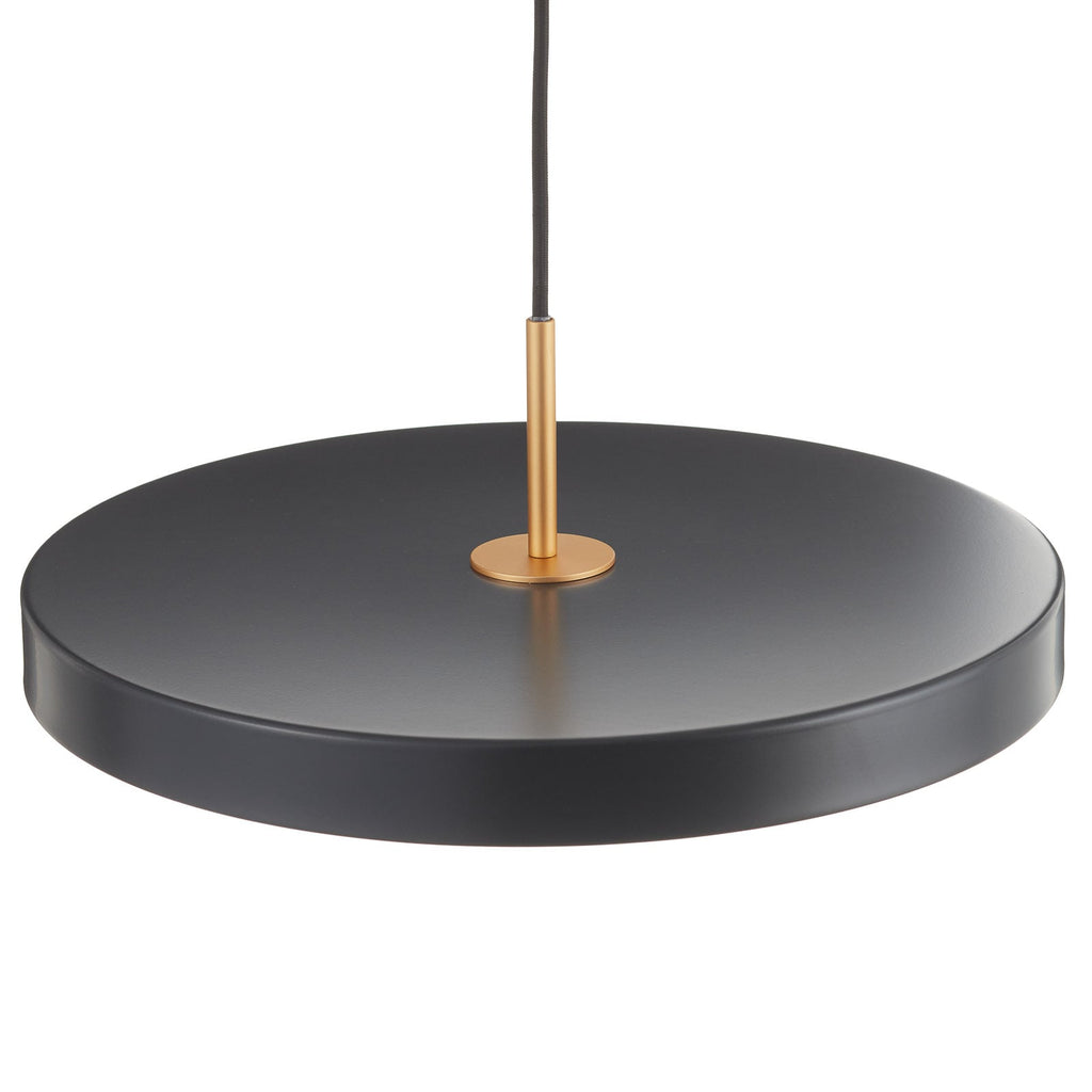 LED pendellampe Asteria dimbar antrasitt/messing Ø43 cm nærbilde