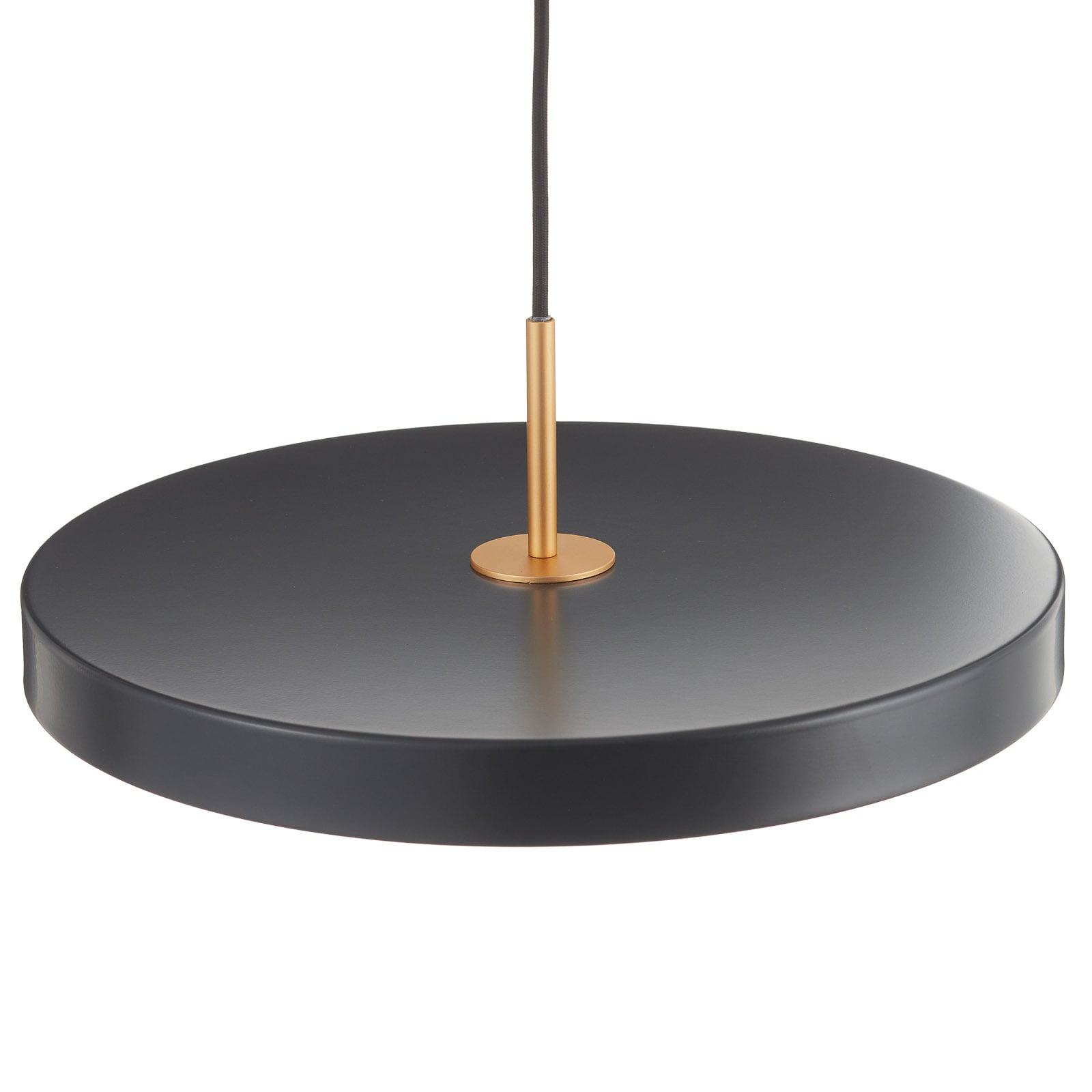 LED pendellampe Asteria dimbar antrasitt/messing Ø43 cm nærbilde