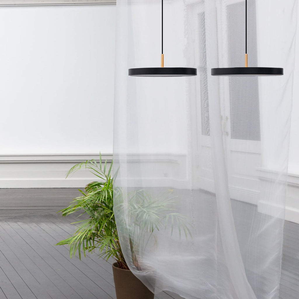 LED pendellampe Asteria dimbar antrasitt/messing Ø43 cm oppheng