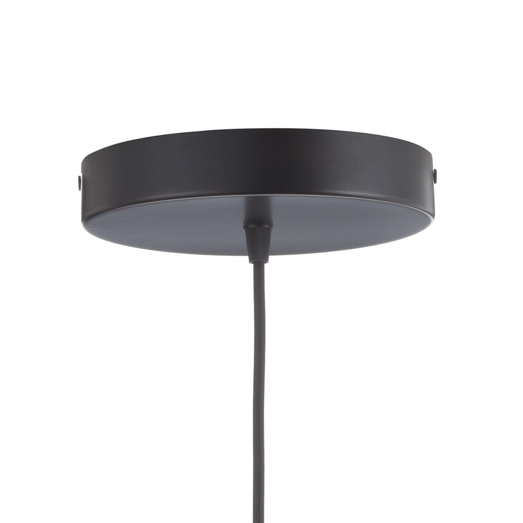 LED pendellampe Asteria dimbar antrasitt/messing Ø43 cm design detalj