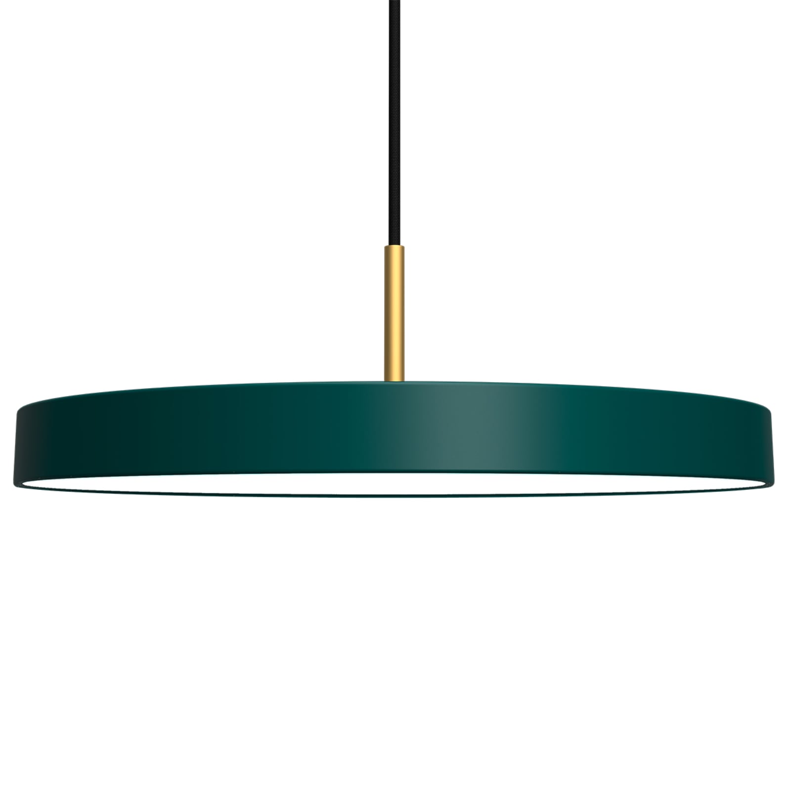 LED pendellampe Asteria Medium grønn/messing Ø43 cm lysbilde