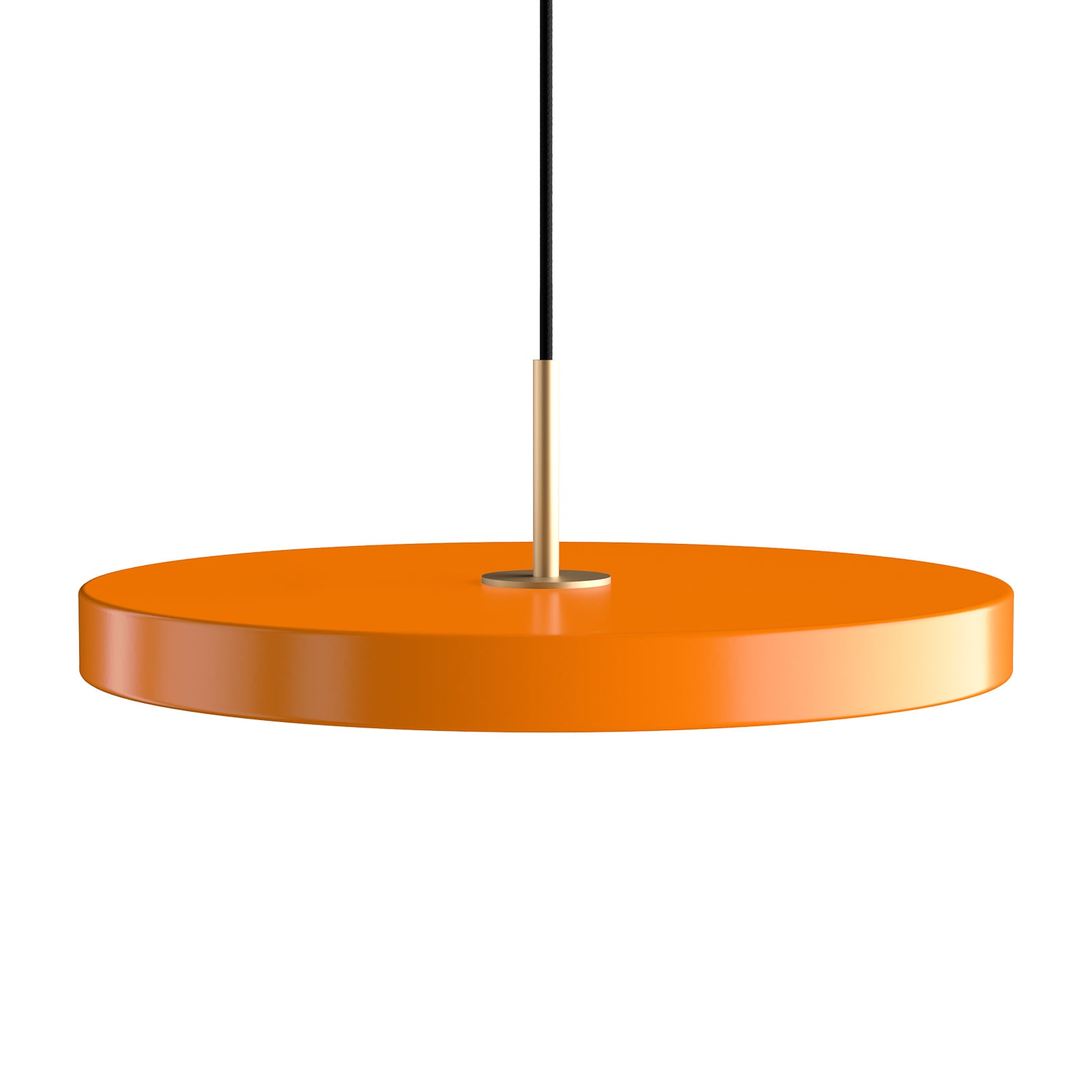 LED pendellampe Asteria Medium oransje/messing Ø43 cm dimbar forfra