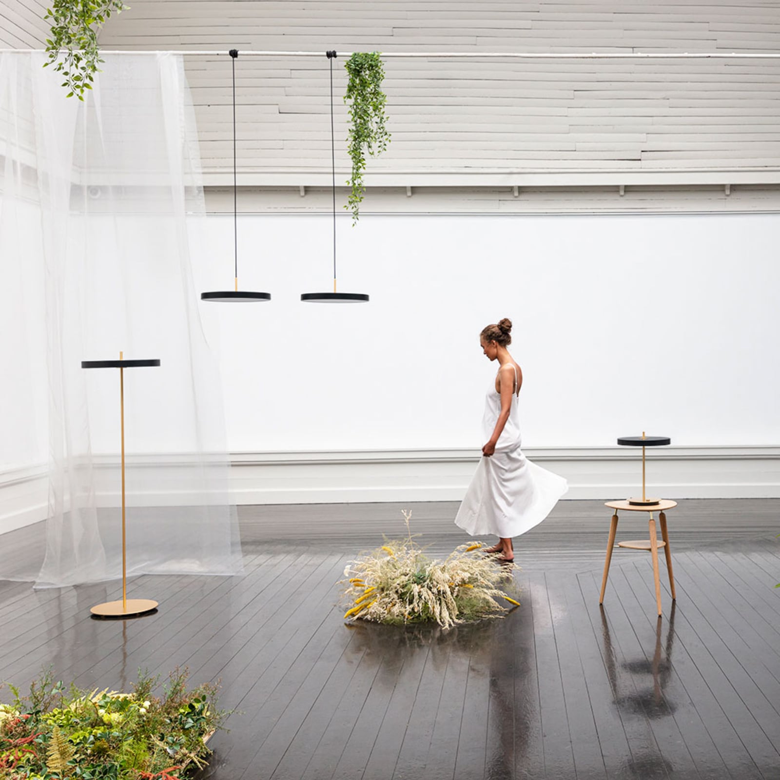 LED pendellampe Asteria Mini dimbar antrasitt messing oppheng