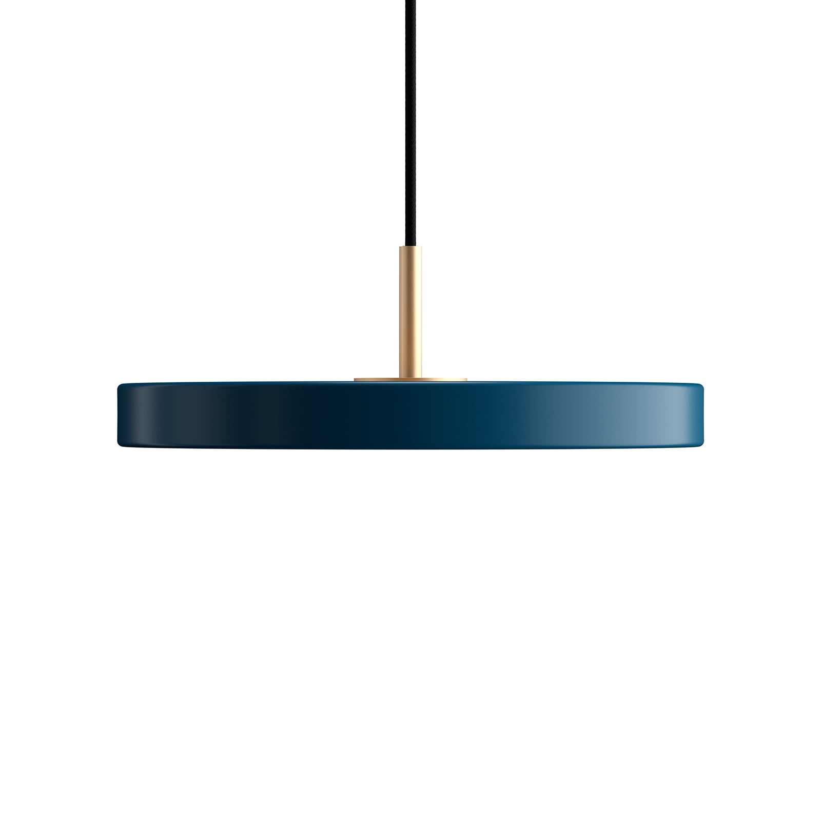LED pendellampe Asteria Mini dimbar petrol/messing nærbilde av LED-panel