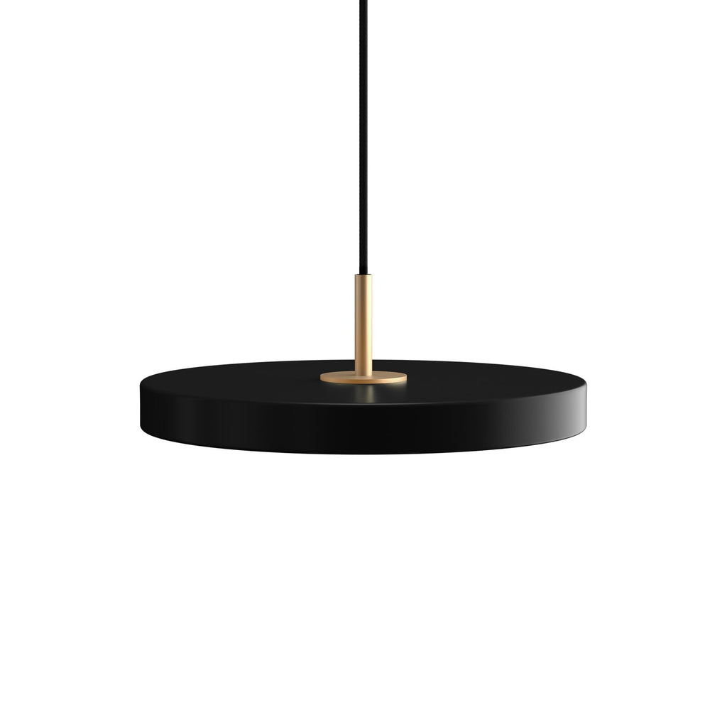 LED pendellampe Asteria mini dimbar svart Ø31 cm detalj av tekstilskjerm