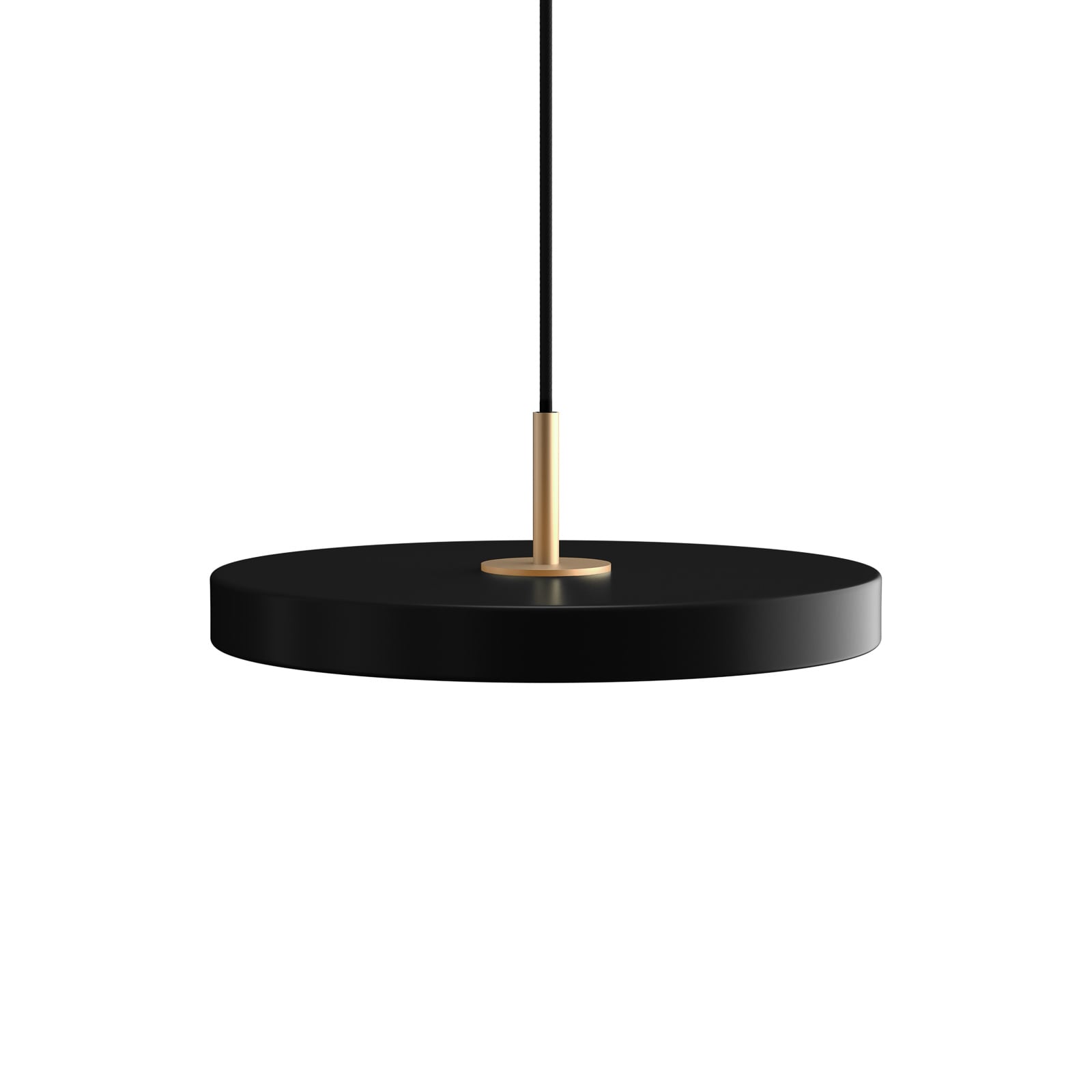 LED pendellampe Asteria mini dimbar svart Ø31 cm detalj av tekstilskjerm