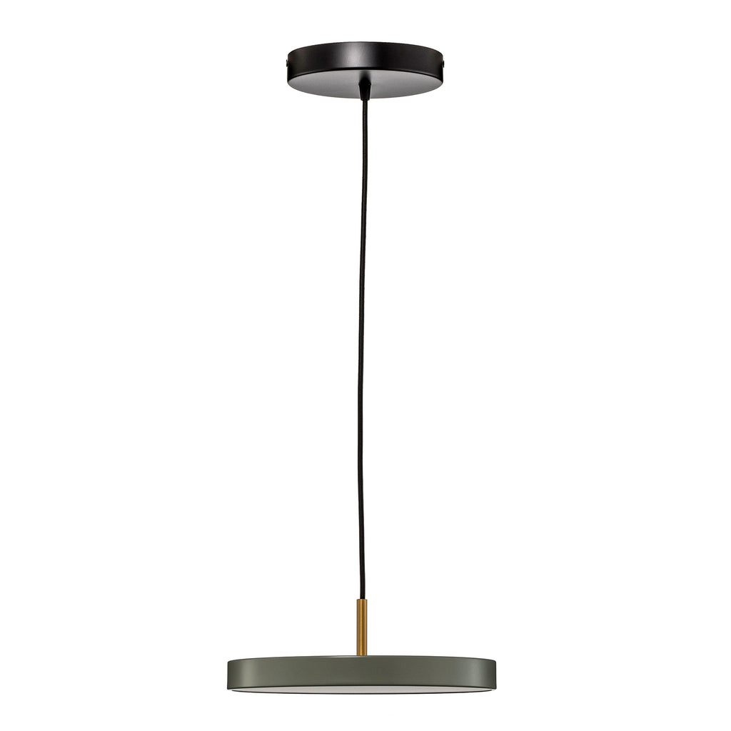 LED pendellampe Asteria Mini lysegrønn/messing montert i rom